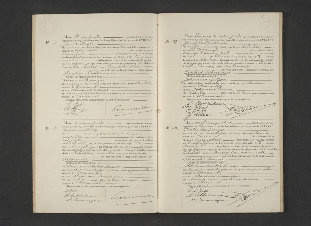 Registratie geboorte Martina Catharina 1913